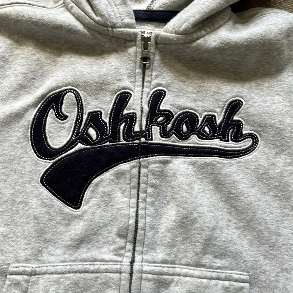 Oshkosh B’gosh Gray Zip Up Hooded Sweatshirt